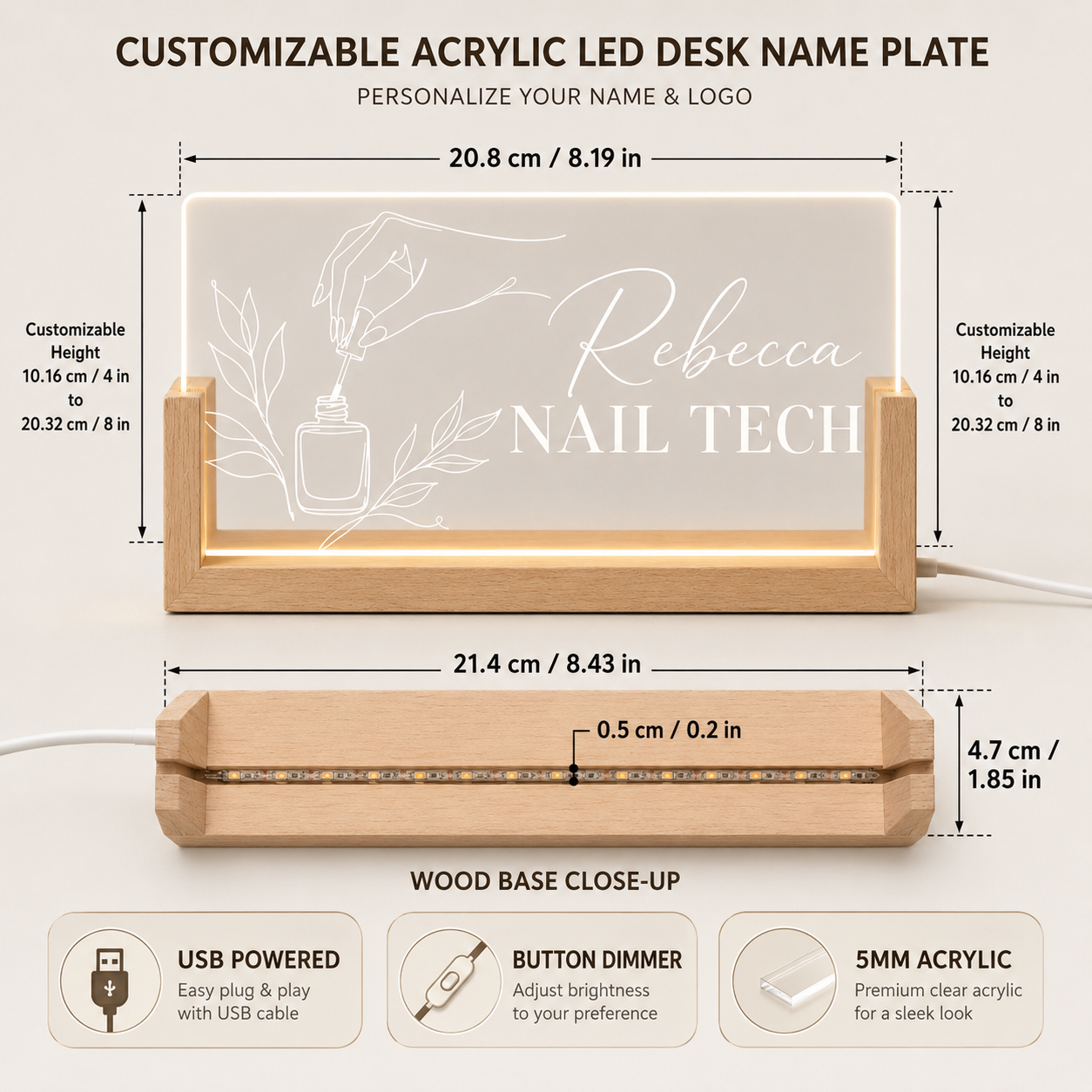 Custom Acrylic Desk Name Plate – Office Tech Logo recenzja i cena