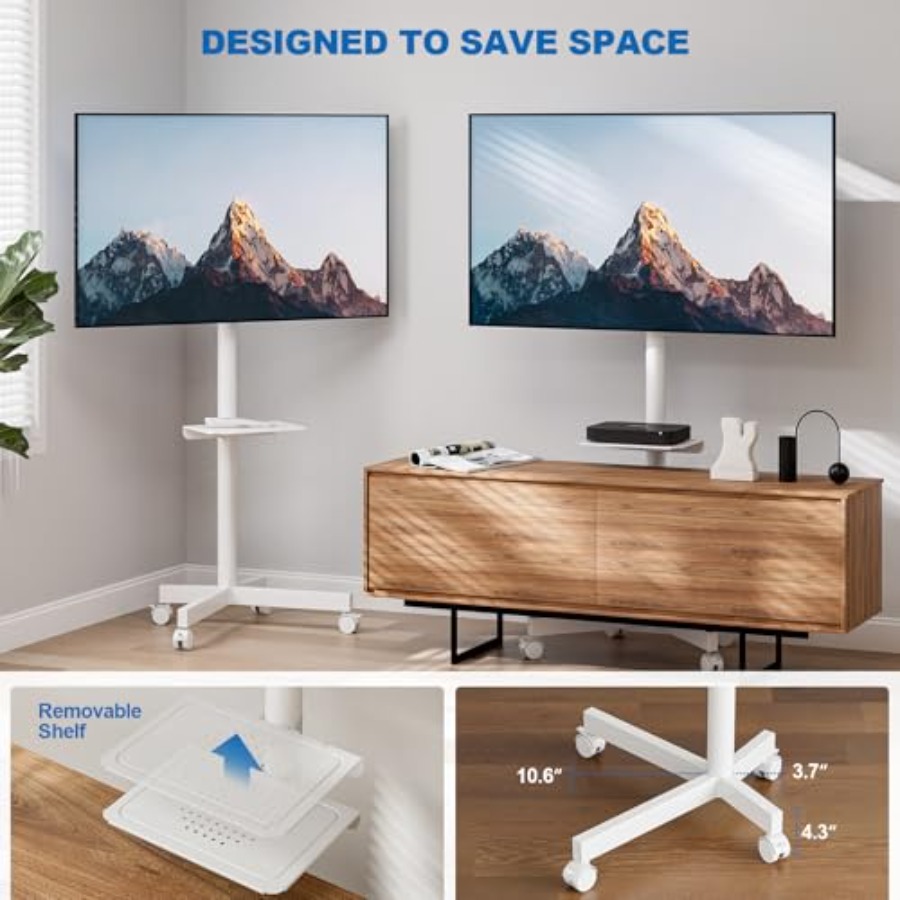 Mobile TV Stand for 23-65 Inch – Flat Panel Mount Tilt recenzja i cena