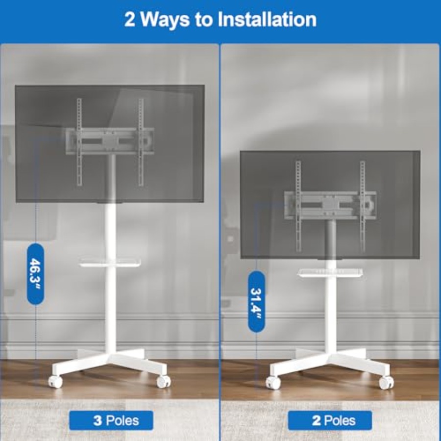 Mobile TV Stand for 23-65 Inch – Flat Panel Mount Tilt recenzja i cena