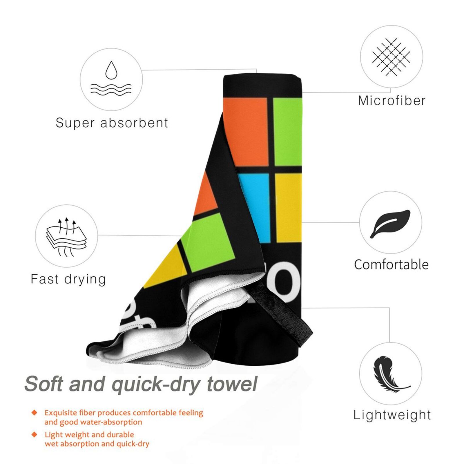 Microsoft Type Bath Towel Beac – Office Tech Logo recenzja i cena