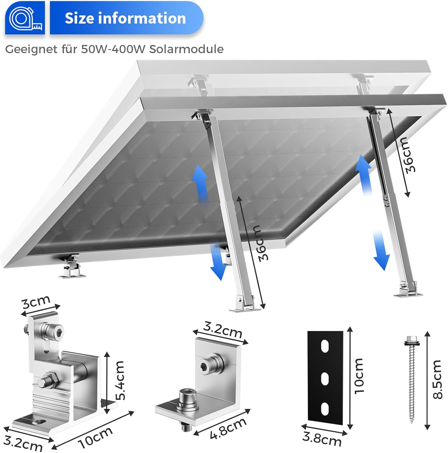 2 Set Adjustable Solar Panel T – Flat Panel Mount Tilt recenzja i cena
