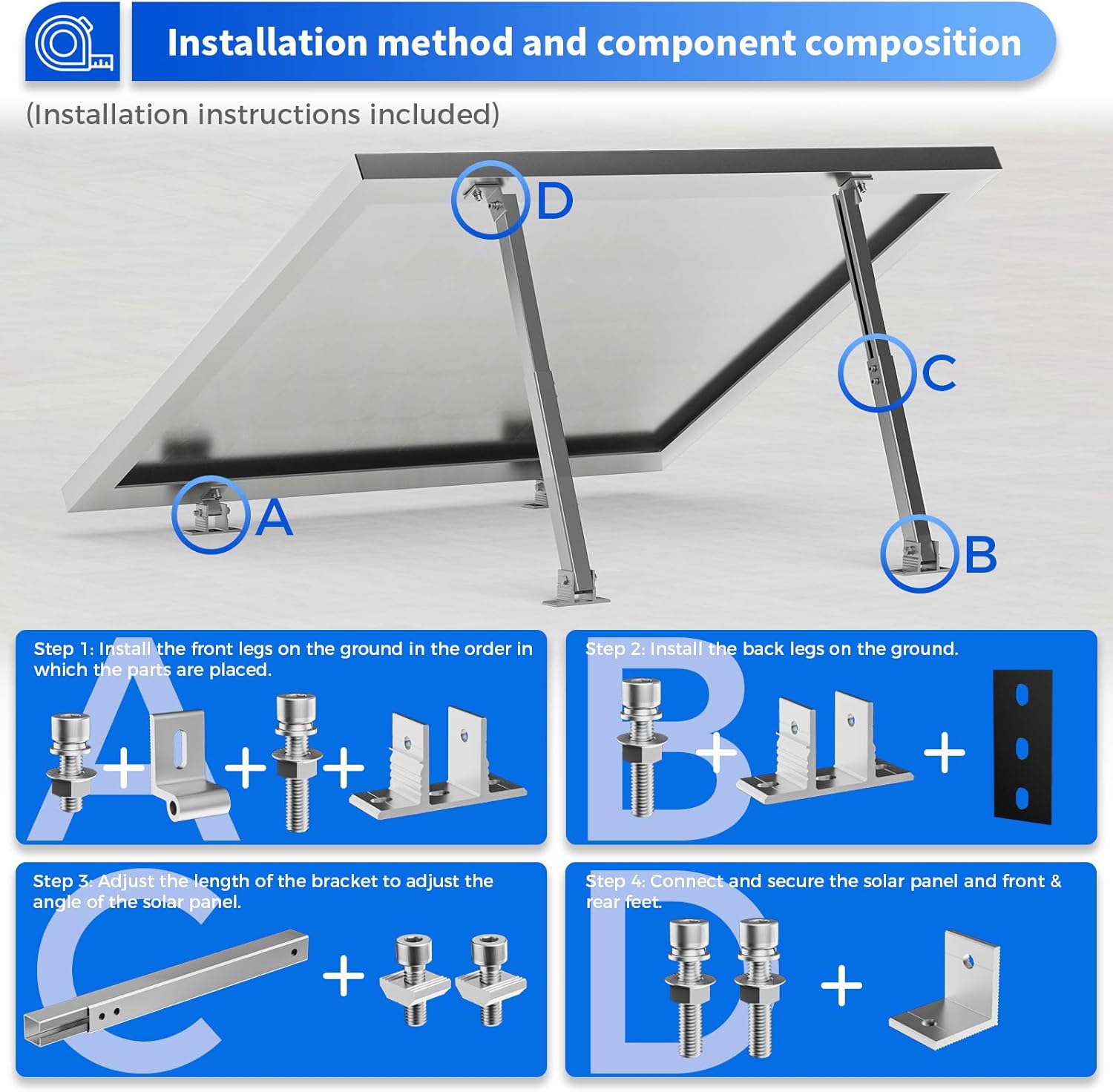 2 Set Adjustable Solar Panel T – Flat Panel Mount Tilt recenzja i cena